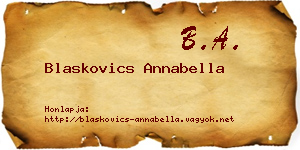 Blaskovics Annabella névjegykártya